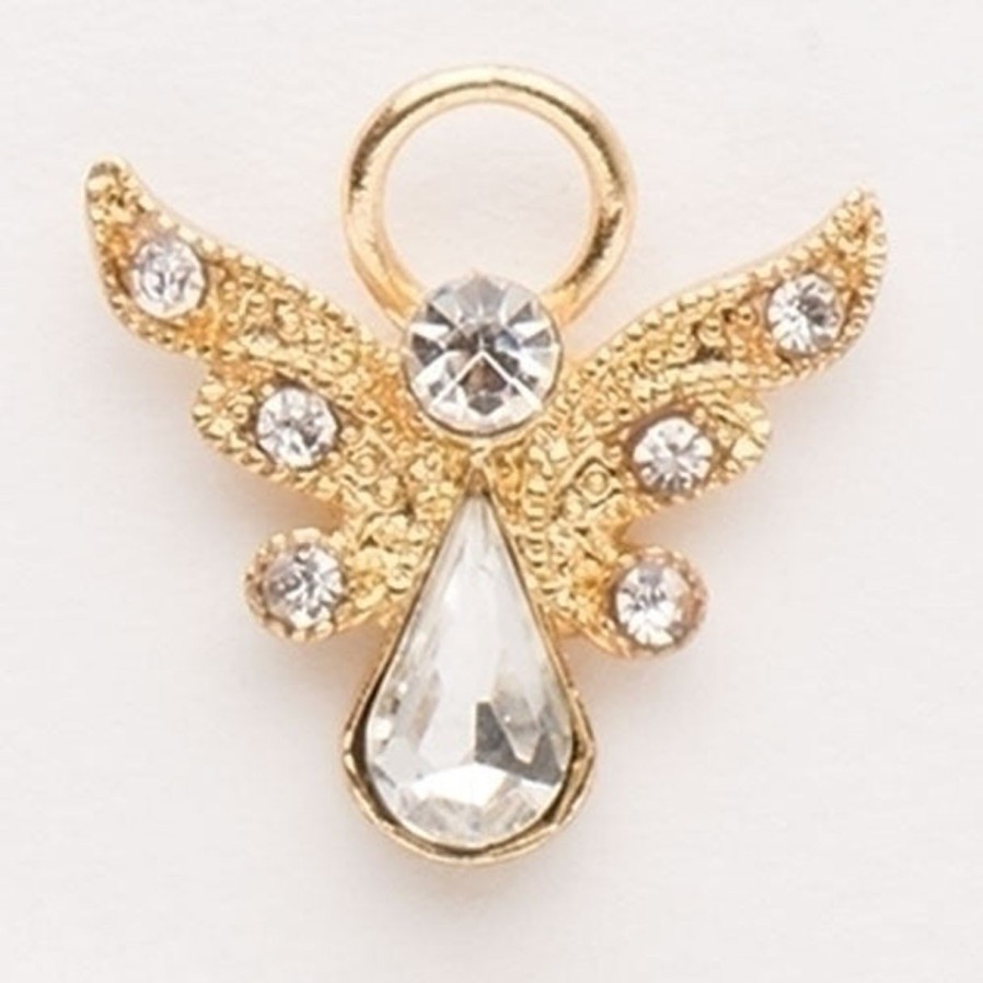 Jewelry&Medals Regers | Birthstone April Crystal Angel Pin 1"H