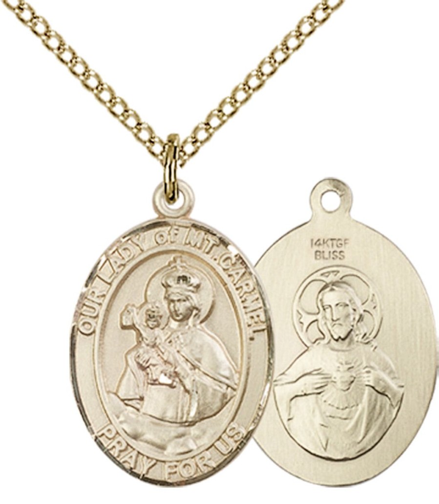 Jewelry&Medals Regers | Our Lady Of Mount Carmel Necklace Gold Filled 18"