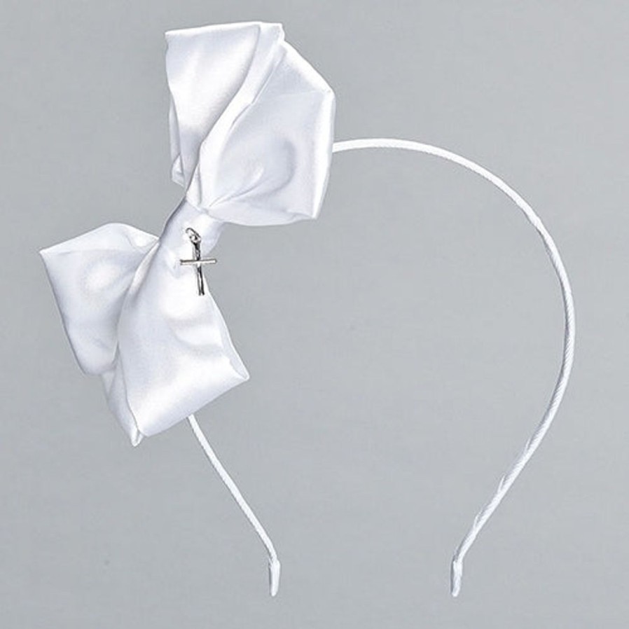 Occasions Regers Dresses & Veils | Communion Headband With Bow And Cross 7"H