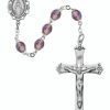 Rosaries Regers | Birthstone Rosary - Light Lavender Glass June Rosary, Boxed