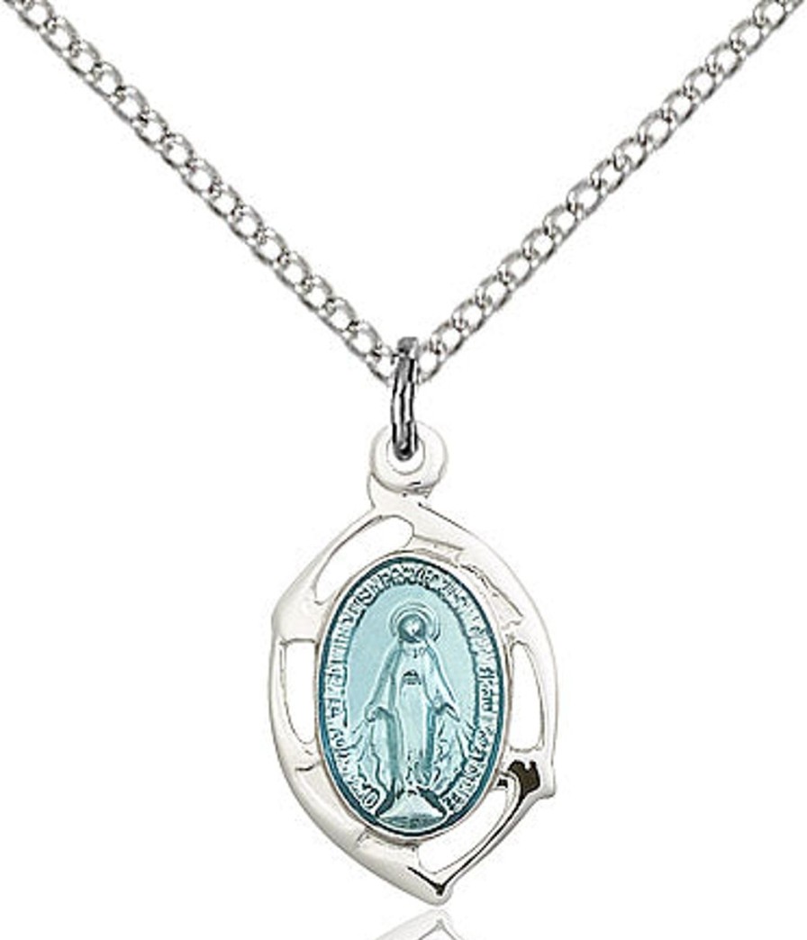 Jewelry&Medals Regers | Miraculous Medal Necklace Sterling Silver 18"