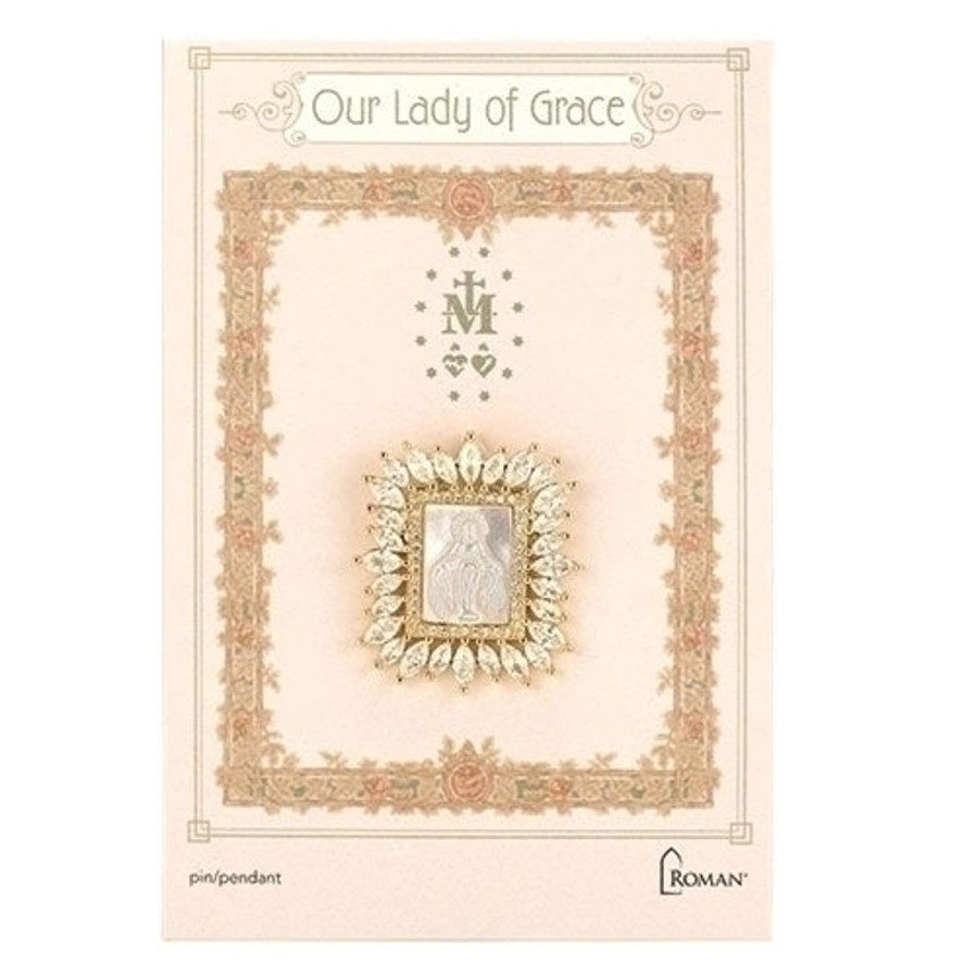 Jewelry&Medals Regers | Our Lady Of Grace Pin/Pendant Square 1"H