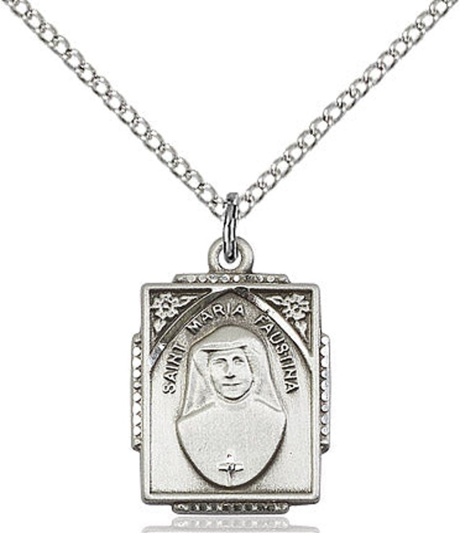 Jewelry&Medals Regers | Faustina - St. Maria Faustina Medal Sterling Silver 18"