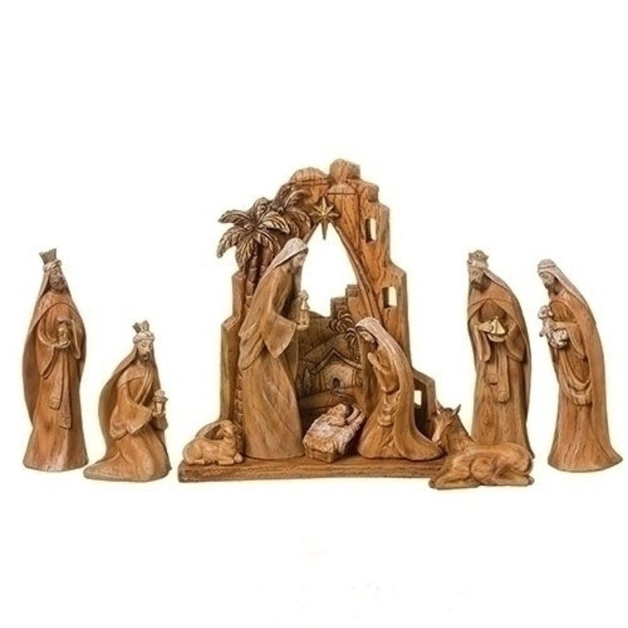 Christmas&Advent Regers | Nativity Carved 12"H 9Pc Set