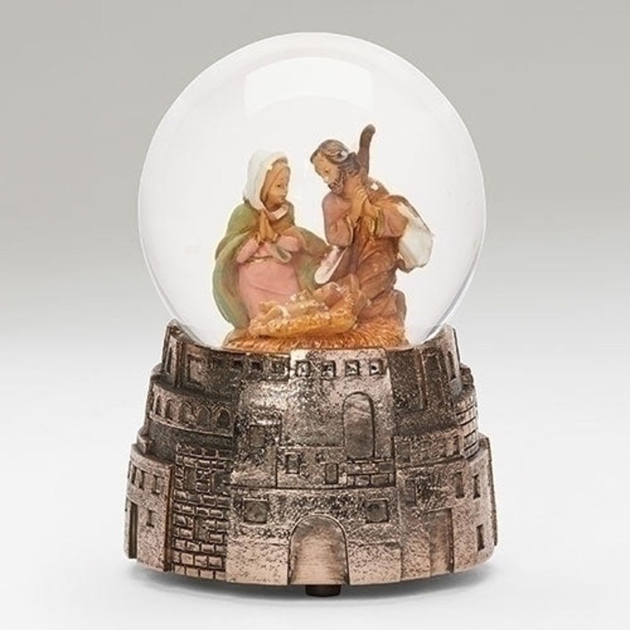 Christmas&Advent Regers | Holy Family Musical Globe With Town Base 5"H