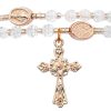 Jewelry&Medals Regers | Rosary Twist Bracelet, Crystal And Copper (White)