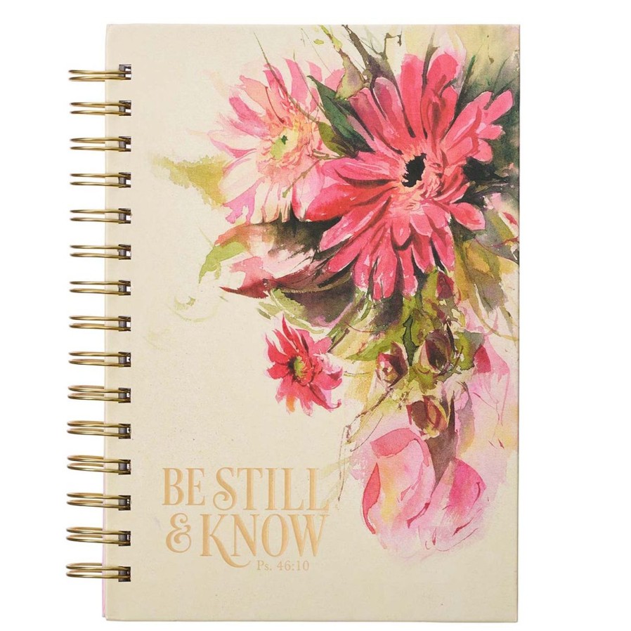 Gift Ideas&Other Regers | Be Still & Know Red Daisies Large Wirebound Journal - Psalm 46:10