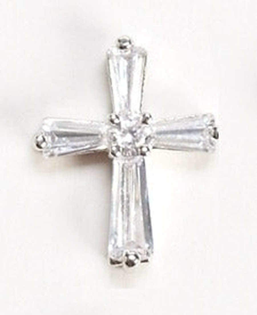 Jewelry&Medals Regers | Birthstone April Cross Pin .75"H