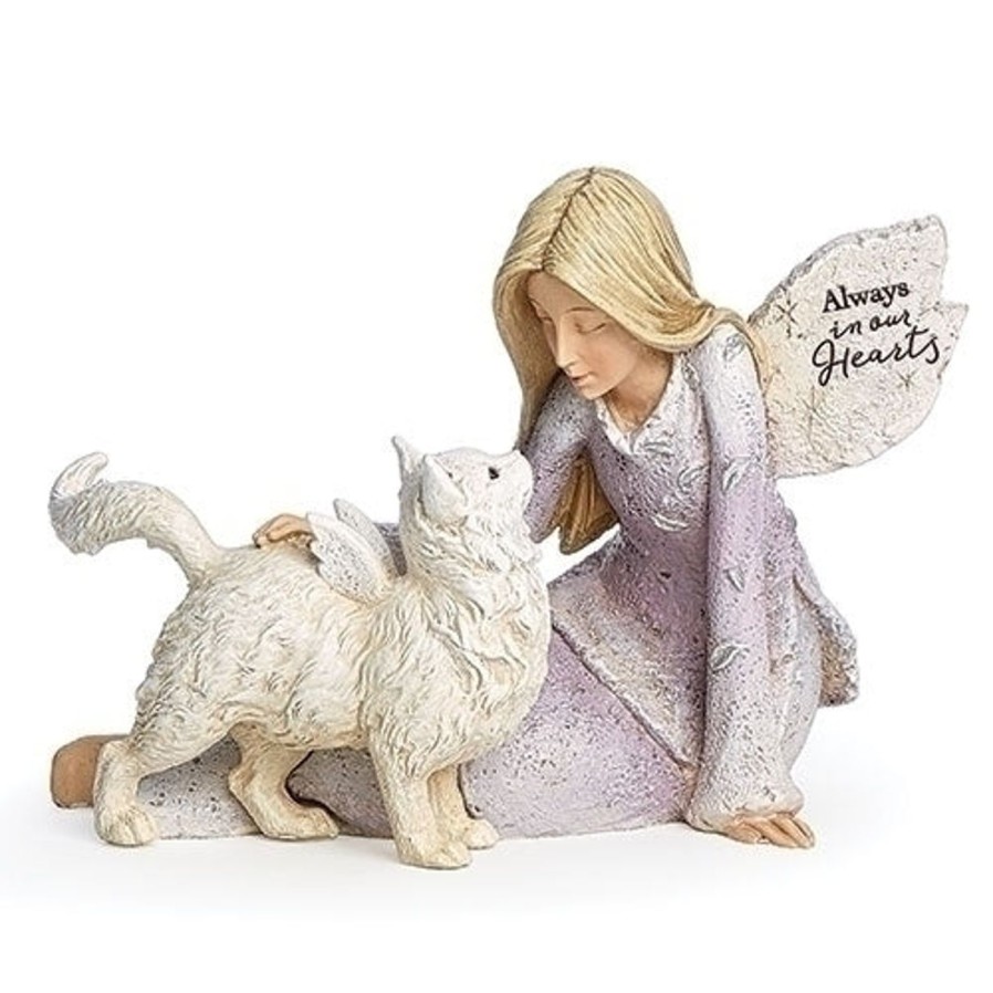 Occasions Regers Pet Memorial | Angel With Cat Figure 4.25"H