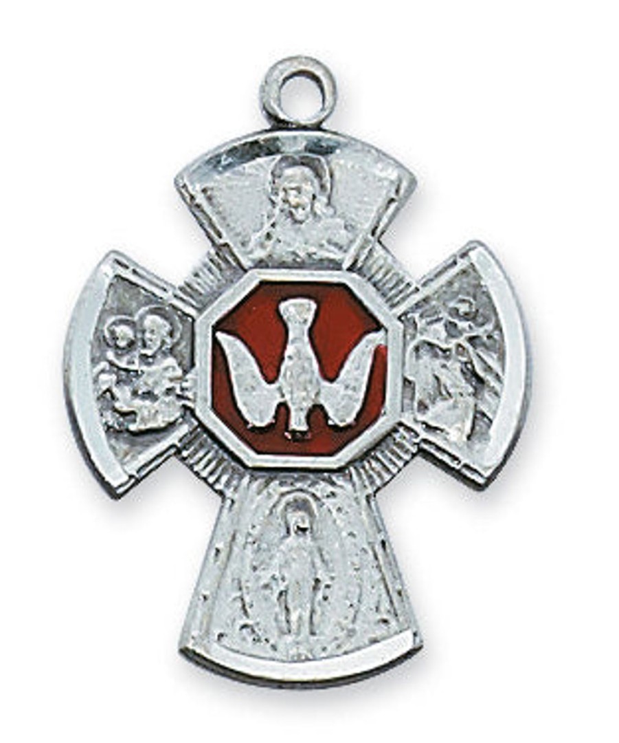 Occasions Regers Confirmation Rosaries Jewelry & Medals | 4-Way Medal - Sterling Silver