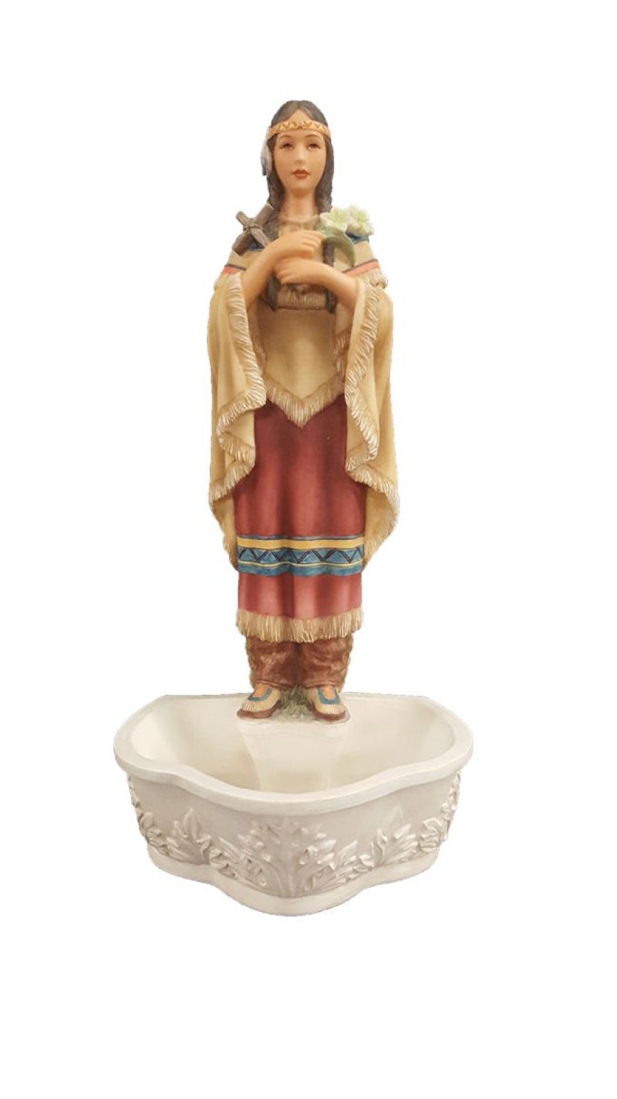 Statues Regers | Kateri - St. Kateri Tekakwitha Holy Water Font 7.5"