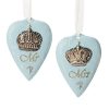 Christmas&Advent Regers | Mr. And Mrs. Heart Ornaments 4"H 2Pc Set