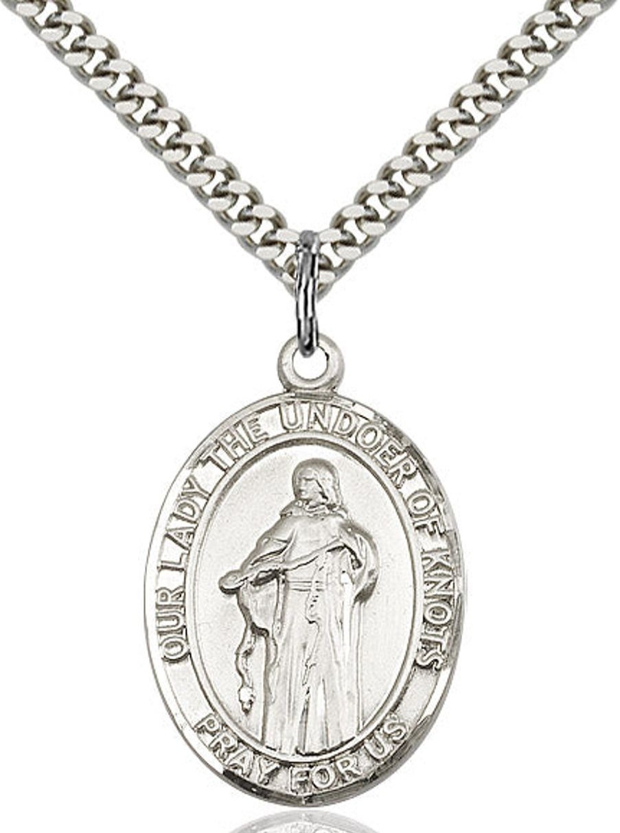 Jewelry&Medals Regers | Our Lady The Undoer Of Knots Necklace Sterling Silver 24"