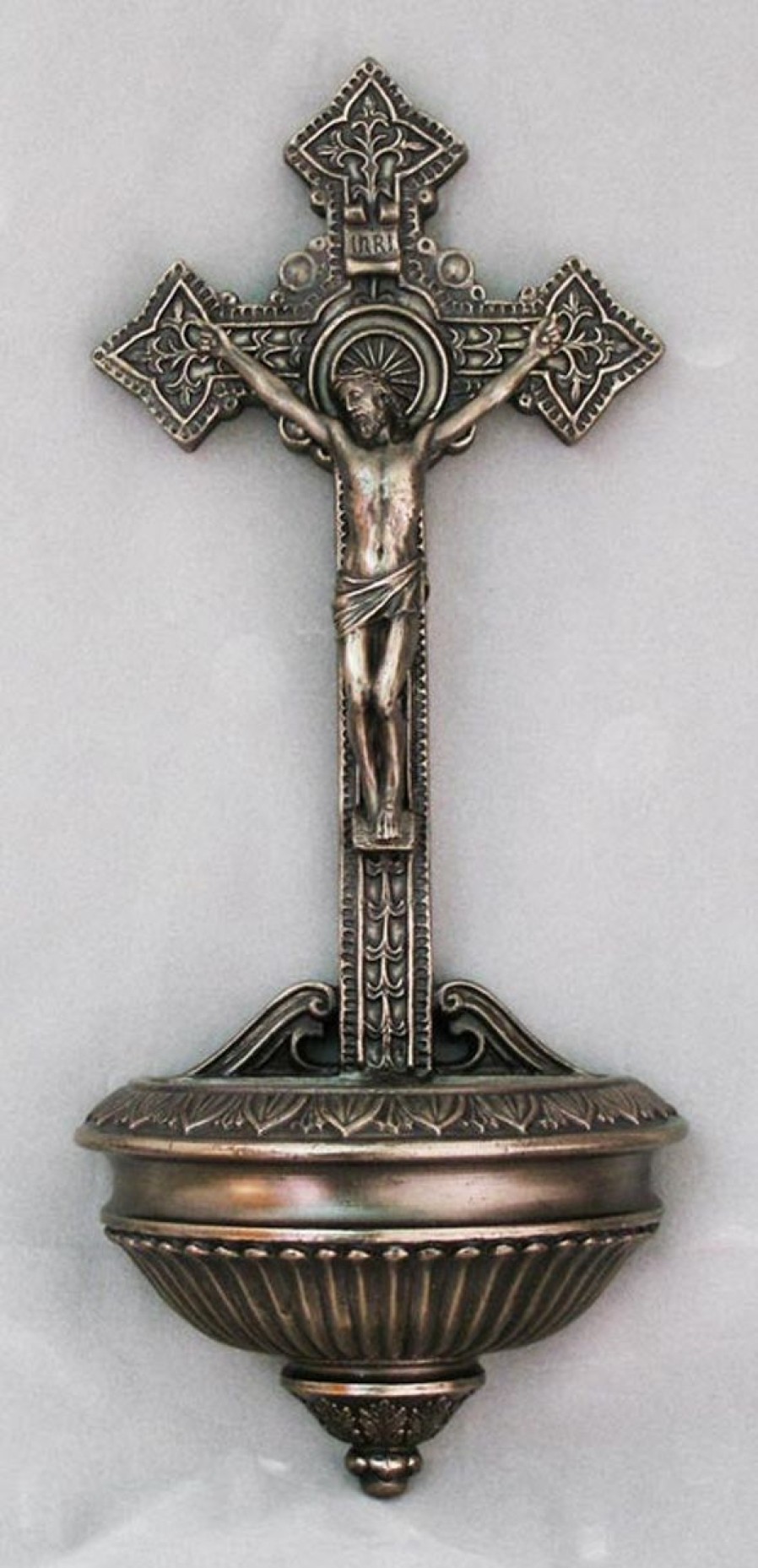 Crosses & Crucifixes Regers | Crucifix Holy Water Font 11"