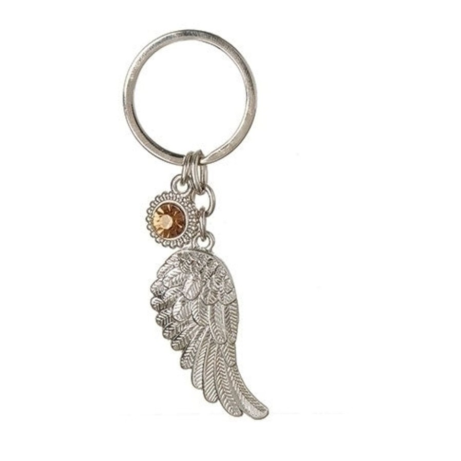 Gift Ideas&Other Regers | Birthstone November Angel Wing Keychain 3.75"L