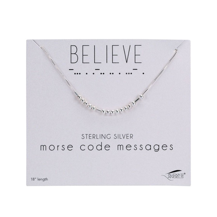 Jewelry&Medals Regers | Morse Code Necklace Believe 18"L