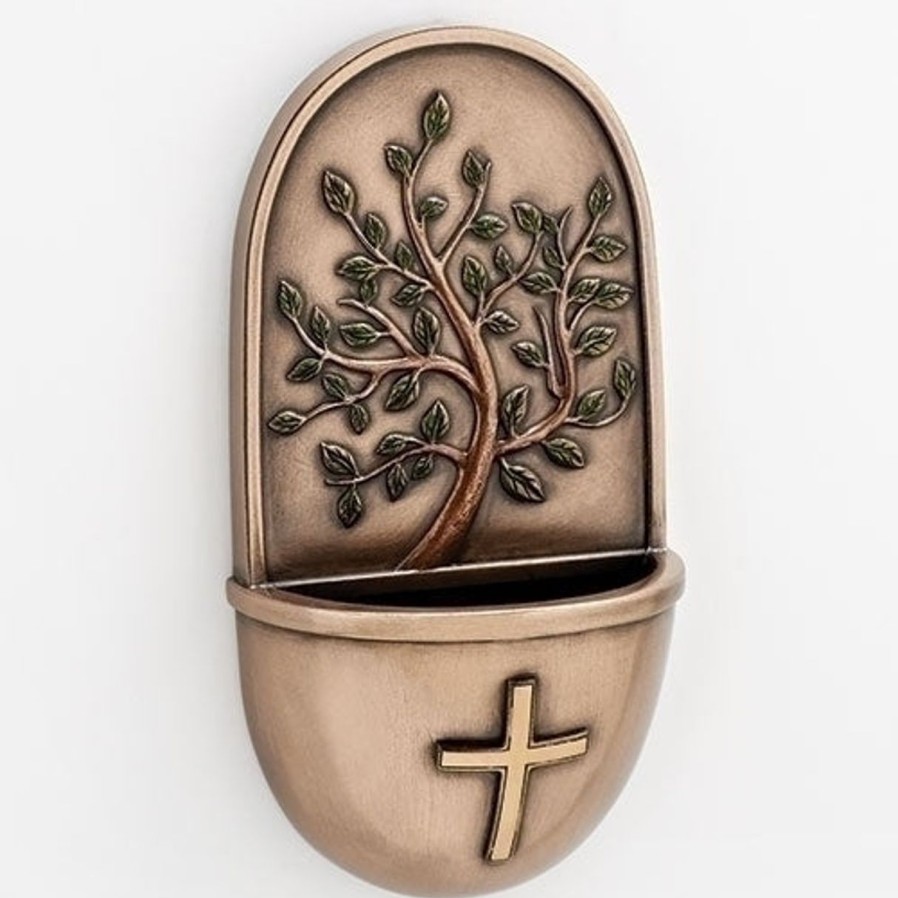 Statues Regers | Tree Of Life Holy Water Font 6"H