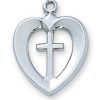 Jewelry&Medals Regers | Heart And Cross Necklace - Sterling Silver