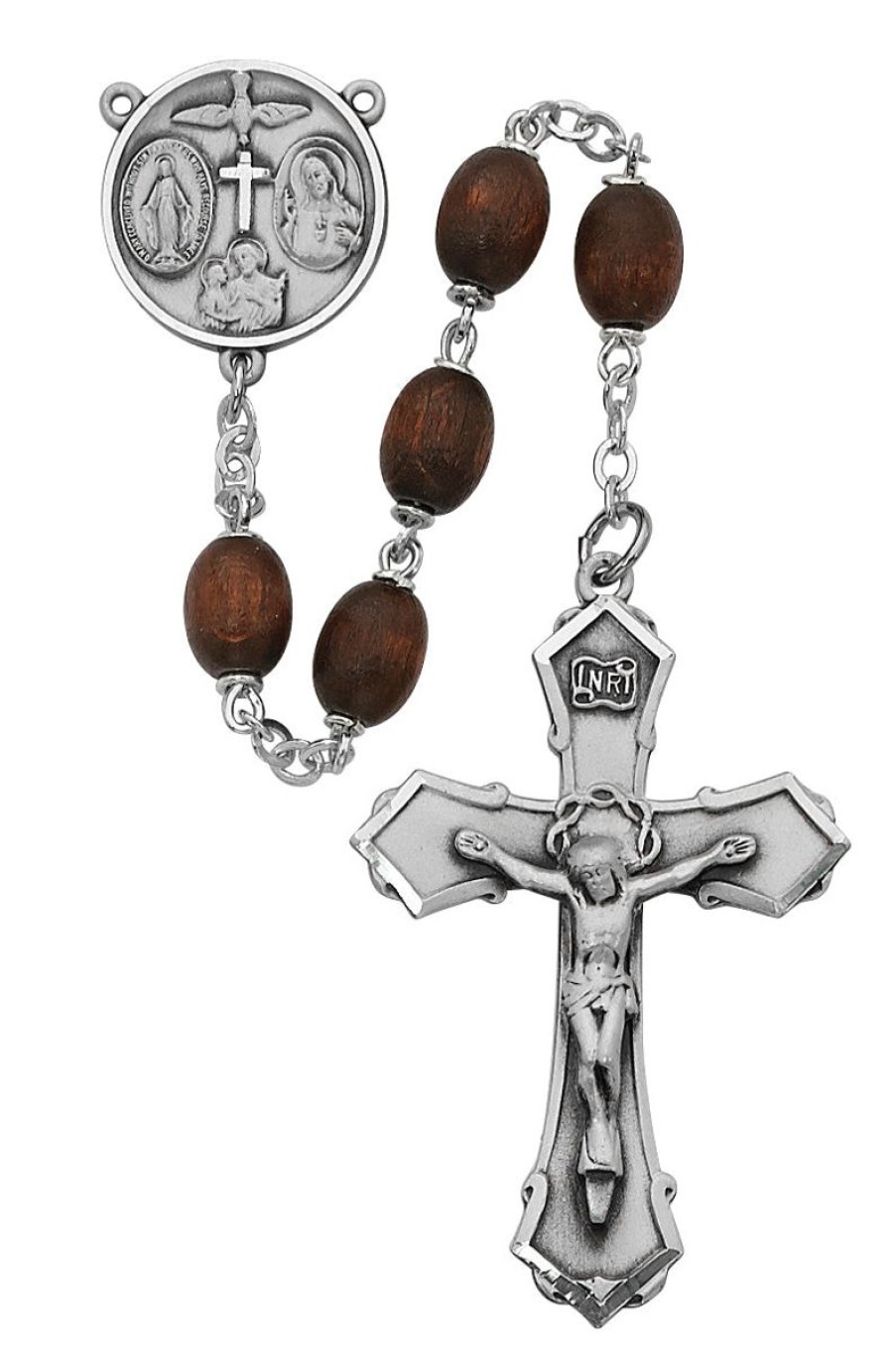 Rosaries Regers | Brown Wood 4-Way Rosary, Boxed