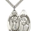 Jewelry&Medals Regers | Divine Mercy Necklace Sterling Silver 24"