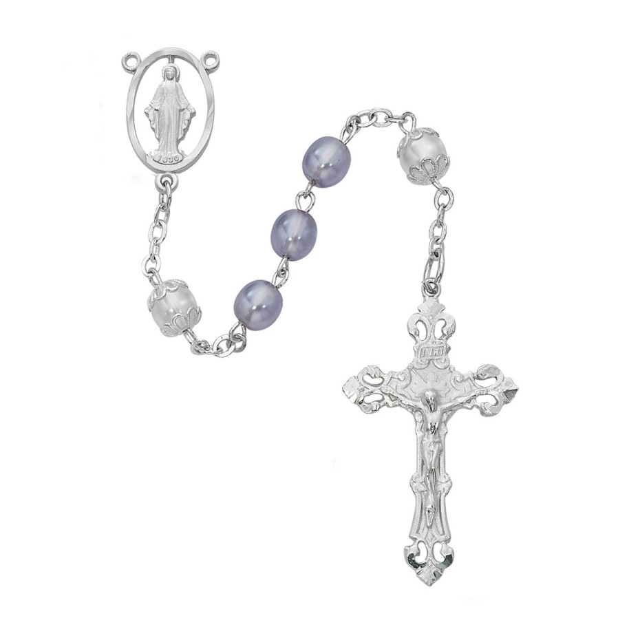 Jewelry&Medals Regers | Our Father Rosary - Lavender With White Boxed