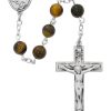 Rosaries Regers | Rosary - Tiger Eye With Sterling Rosary Boxed