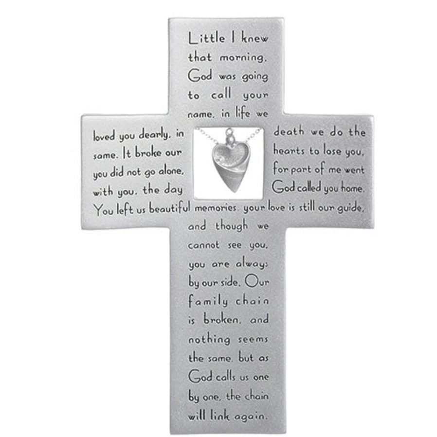 Occasions Regers Memorial Crosses | Memorial Cross With Charm And Verse 7.25"H