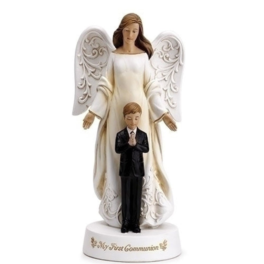 Occasions Regers Communion Statues | Angel With Boy Communion Figure 7.75"H