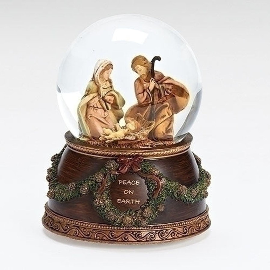 Christmas&Advent Regers | Holy Family Musical Globe With Verse Base 6"H