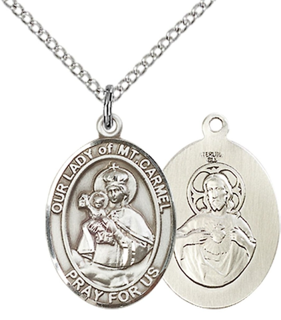 Jewelry&Medals Regers | Our Lady Of Mount Carmel Necklace Sterling Silver 18"