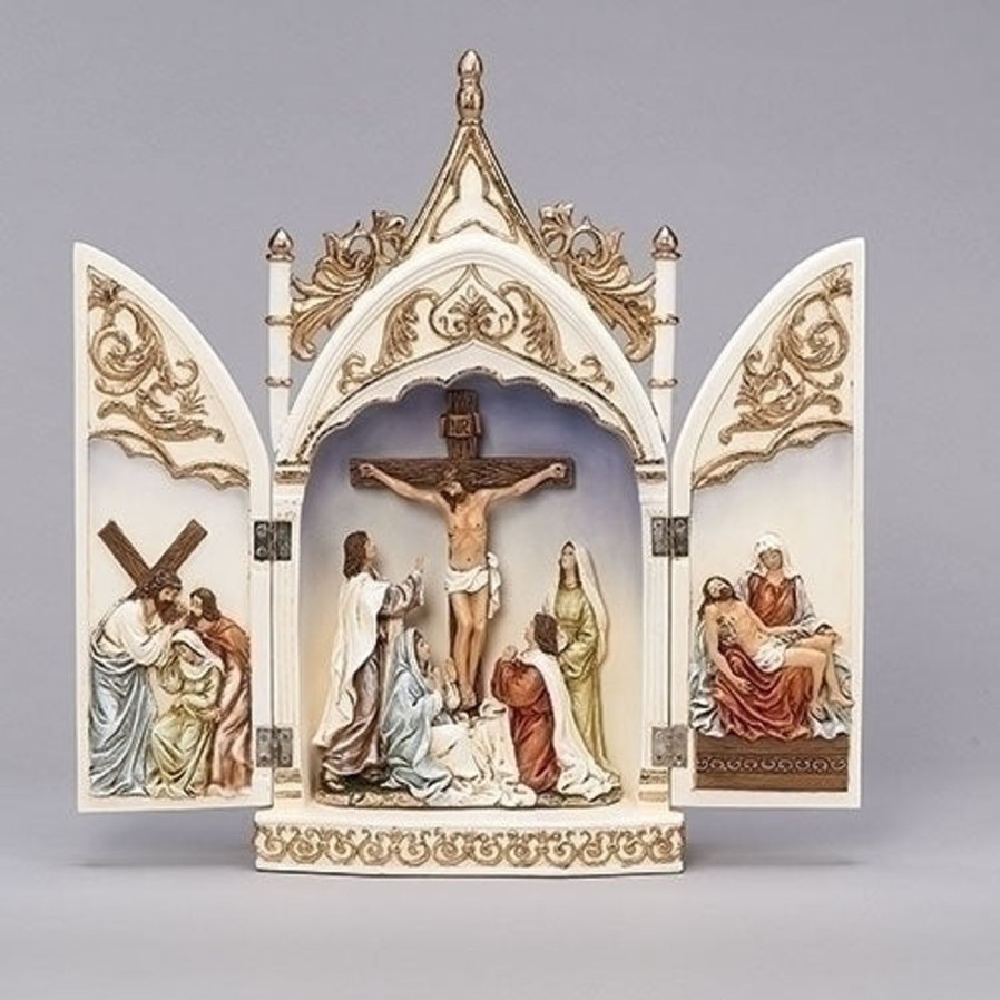 Statues Regers | Crucifix Triptych Scene 14"H