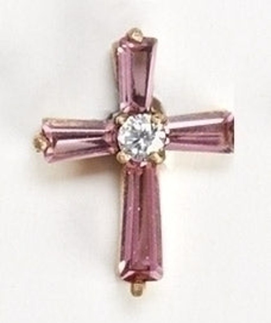 Jewelry&Medals Regers | Birthstone October Cross Pin.75"H