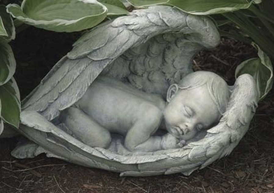 Statues Regers | Sleeping Baby In Wings Garden Statue 7"H