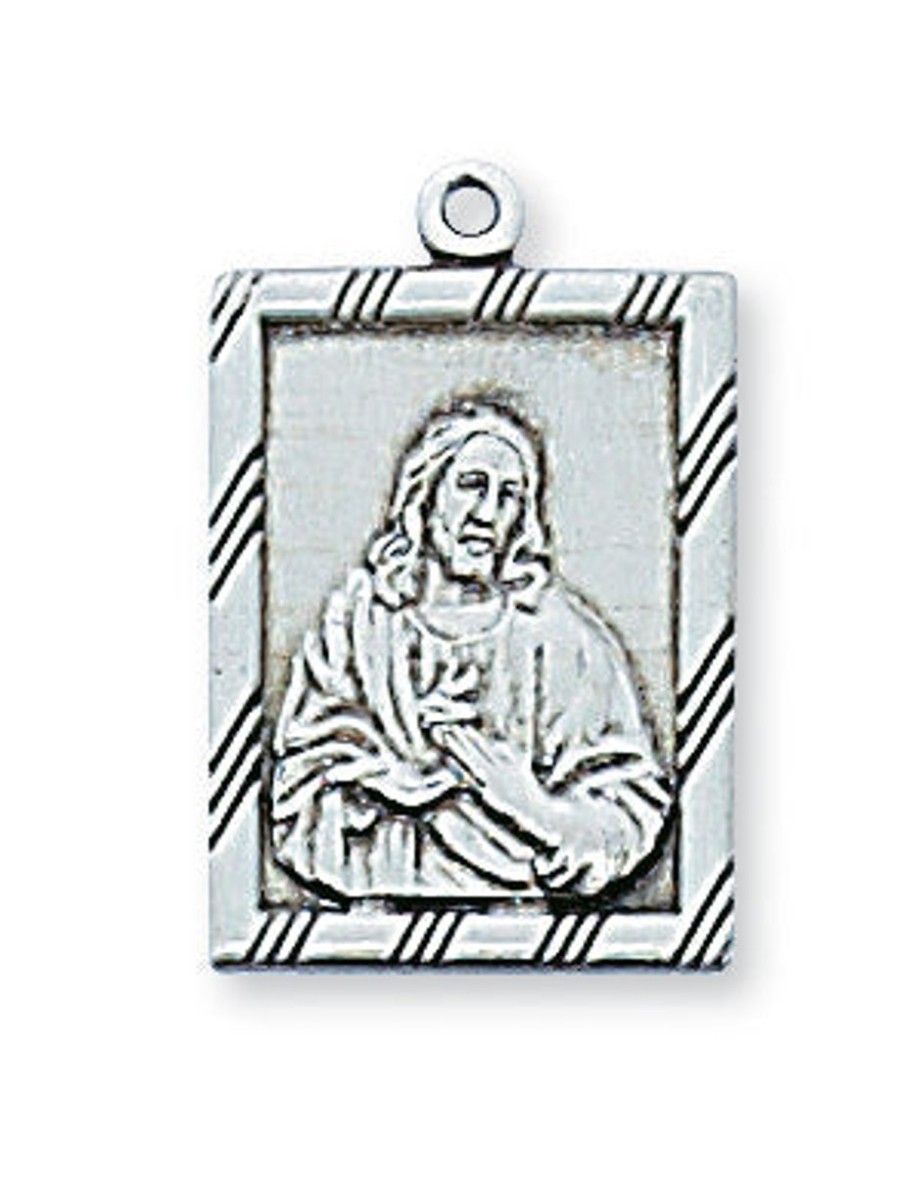 Jewelry&Medals Regers | Sacred Heart Medal - Sterling Silver 18"