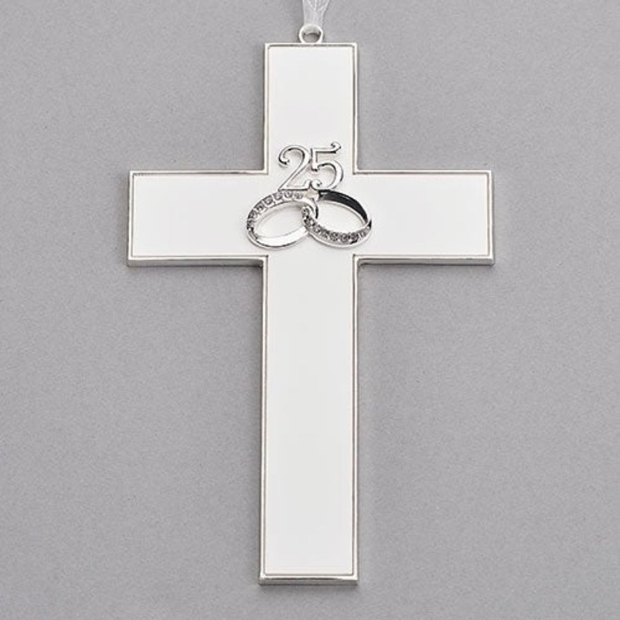 Occasions Regers Wedding&Anniversary Crosses & Crucifixes | 25 Rings Anniversary Wall Cross 7.25"H