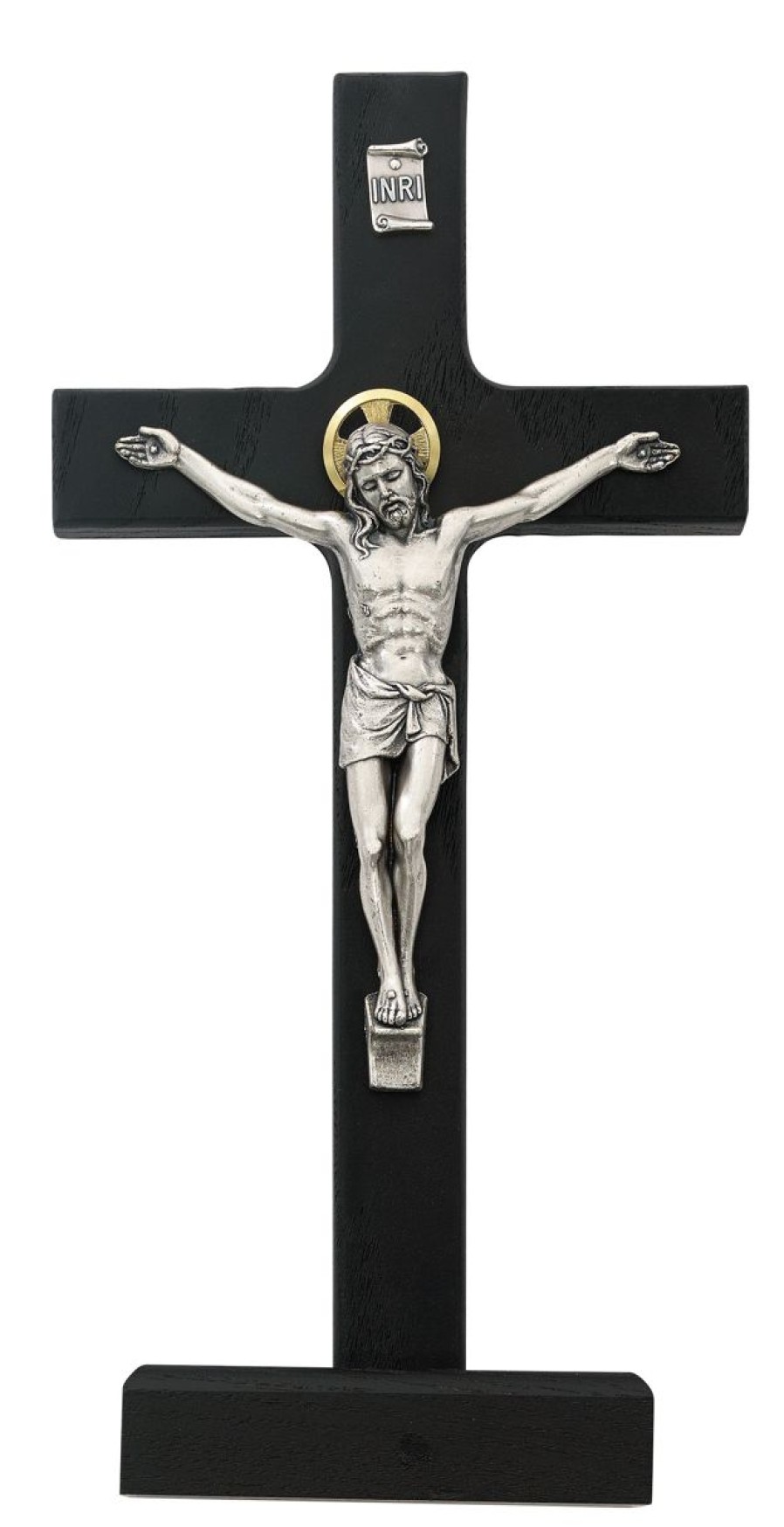 Crosses & Crucifixes Regers | Crucifix - 8 In. Walnut Standing Crucifix Boxed