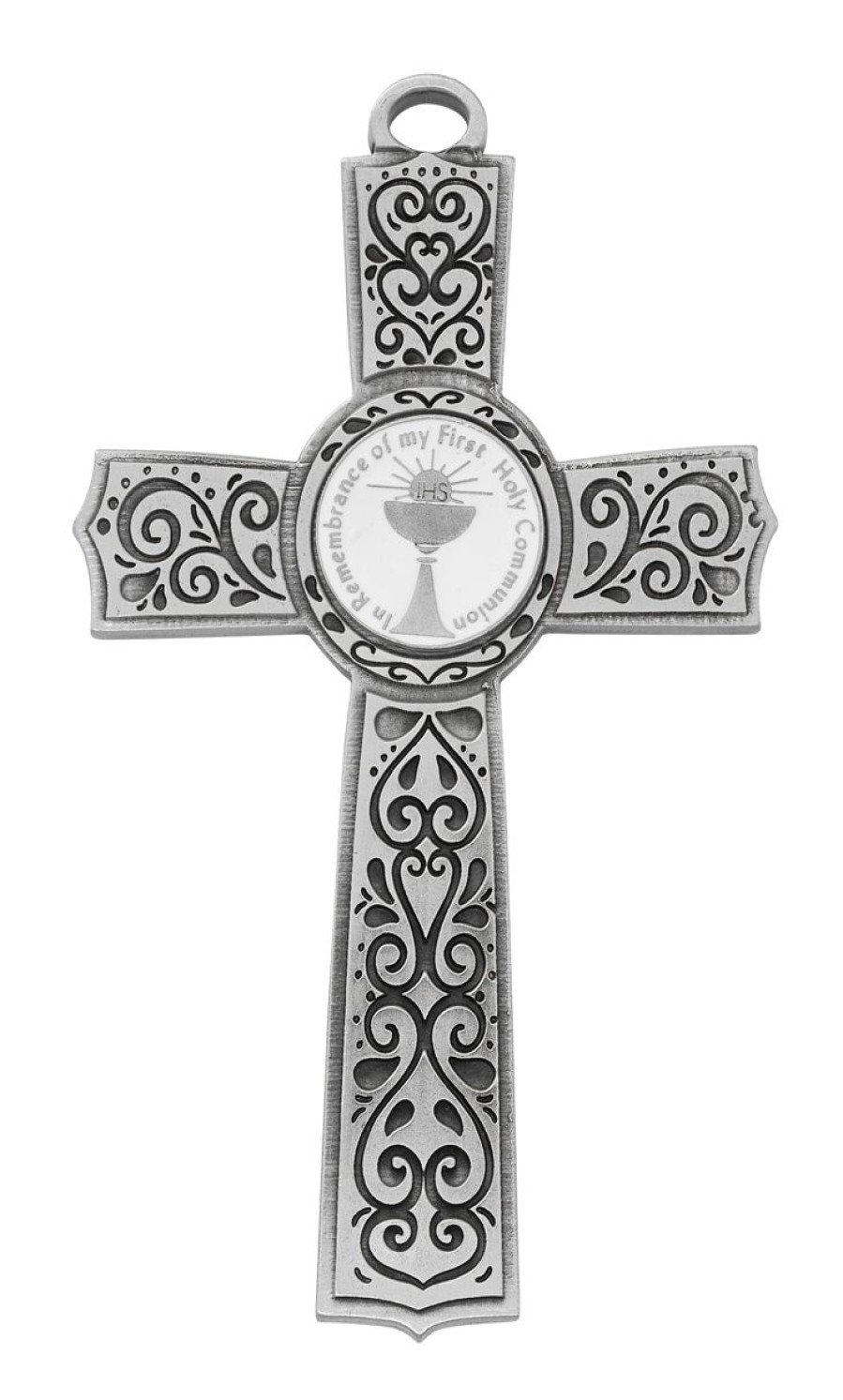 Occasions Regers Communion Crosses & Crucifixes | Cross - 6In Pewter Communion Cross With White Epoxy, Box