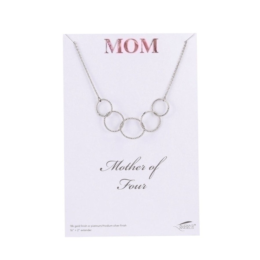 Jewelry&Medals Regers | Mother Of Four Necklace, Silver 16"L