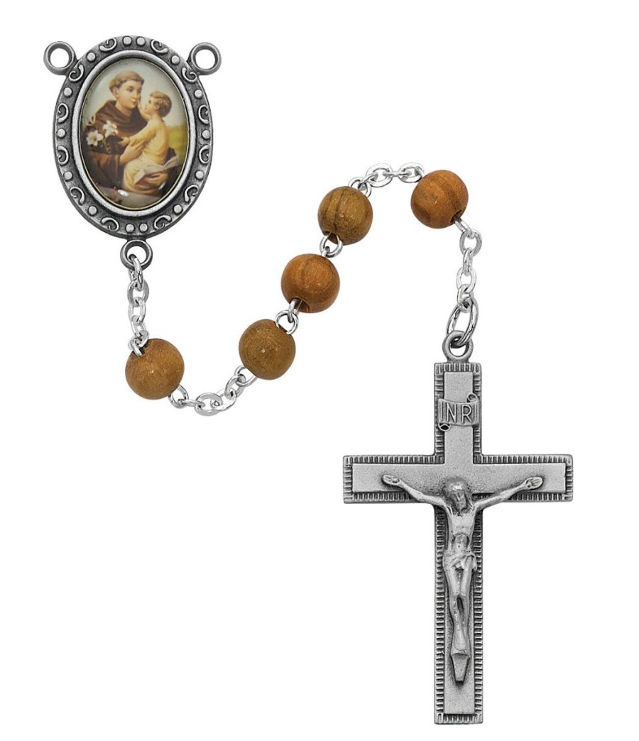 Rosaries Regers | Anthony Rosary - Olive Wood St Anthony Rosary Boxed