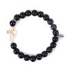 Jewelry&Medals Regers | Men'S Cross Bracelet With Black Onyx Stone 8"D