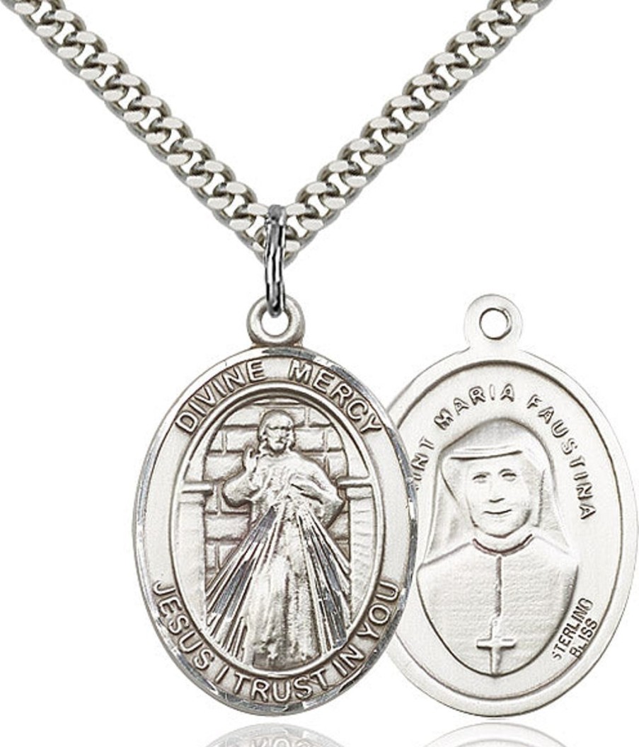 Jewelry&Medals Regers | Divine Mercy Medal - Sterling Silver