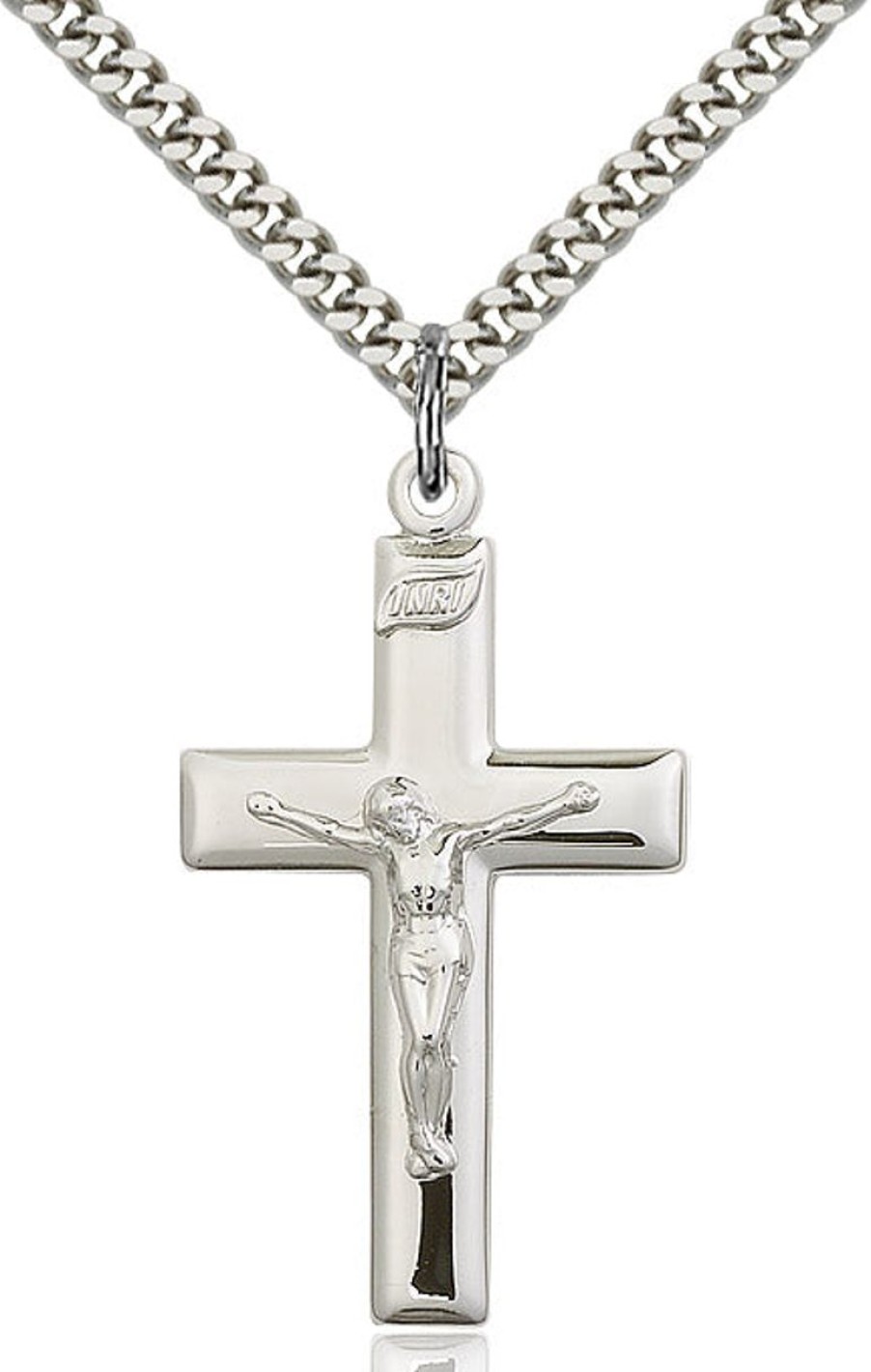 Jewelry&Medals Regers | Crucifix Necklace Sterling Silver 24"