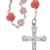 Jewelry&Medals Regers | Rosary - Pink And Roses Glass Rosary Boxed