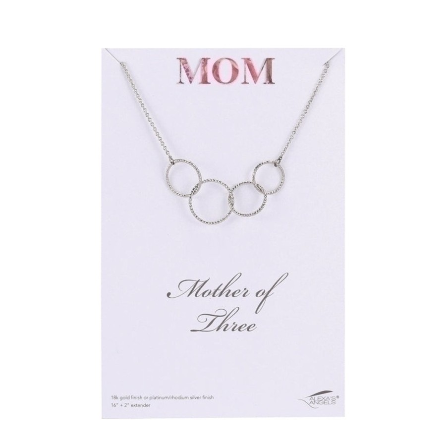 Jewelry&Medals Regers | Mother Of Three Necklace, Silver 16"L