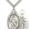 Jewelry&Medals Regers | Miraculous Medal Necklace Sterling Silver 24"