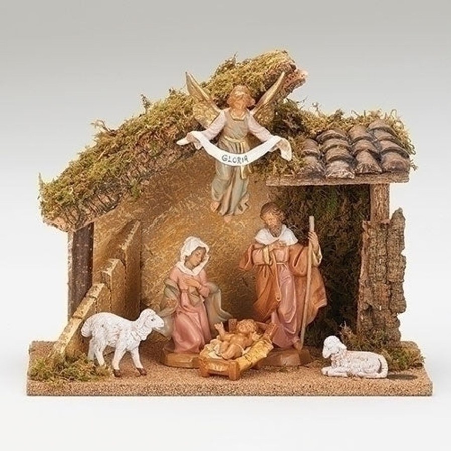 Christmas&Advent Regers | 6 Figure Nativity Set With Italian Stable 5" Scale