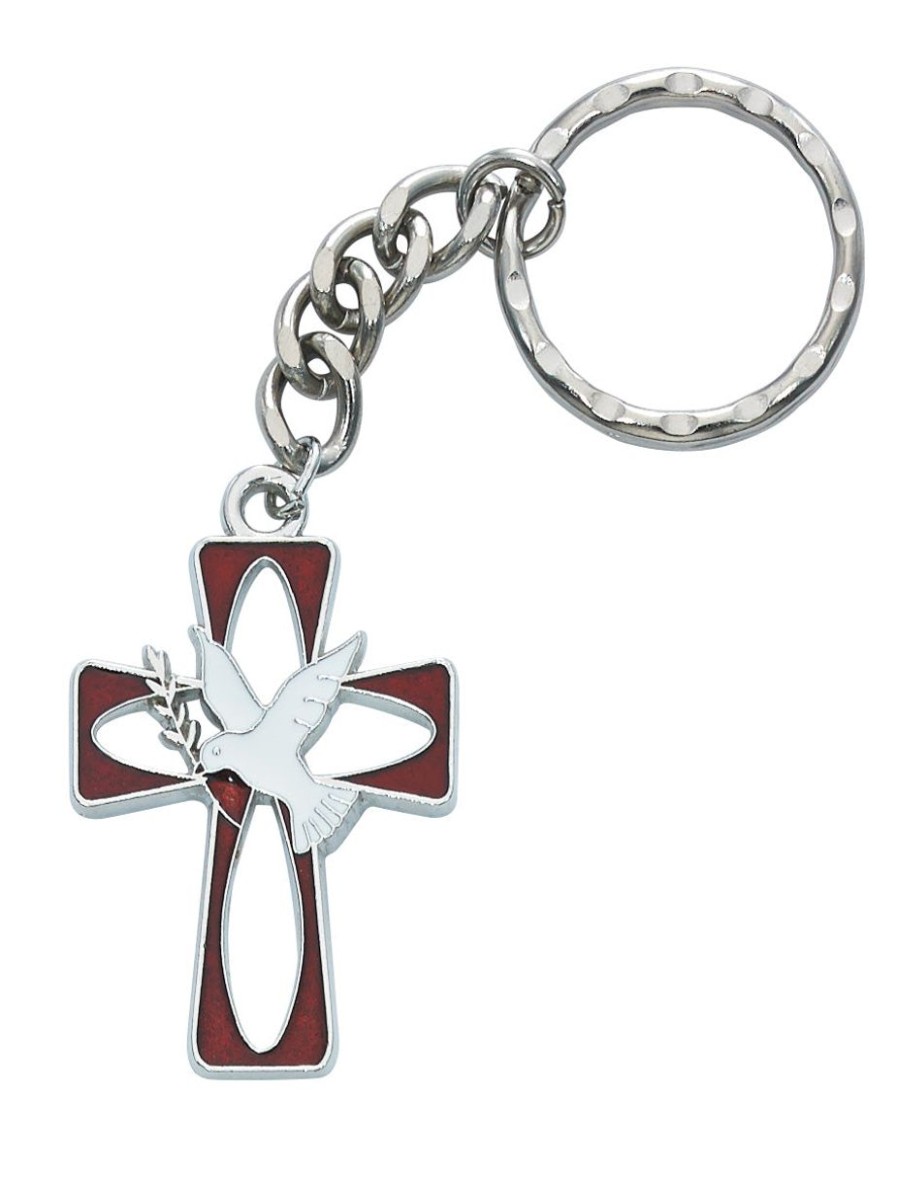 Occasions Regers Other Confirmation Gift Ideas | Holy Spirit Key Ring - Red And White Enameled