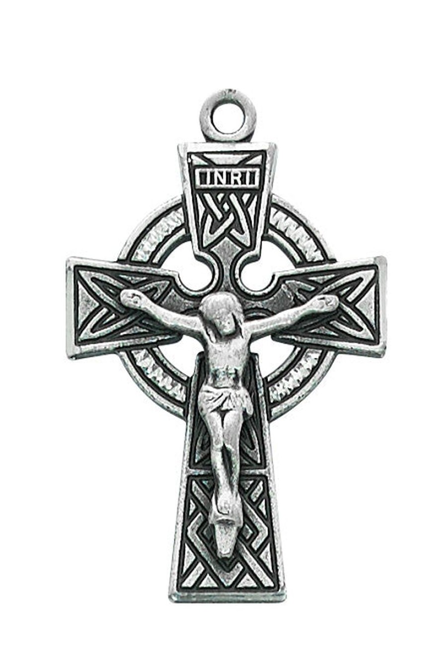 Jewelry&Medals Regers | Celtic Crucifix Necklace - Sterling Silver 24"