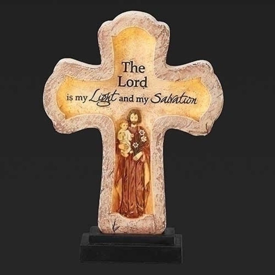 Crosses & Crucifixes Regers | Joseph - St. Joseph Standing Cross Led 9.25"H