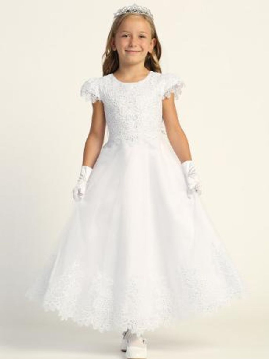 Occasions Regers Dresses & Veils | Communion Dress - Embroidered Tulle With Sequins And Lace